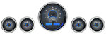 Chevrolet Parts -  Dakota Digital - VHX Universal 5 Round Gauge System With Chrome Bezel Carbon Fiber Style Face - Blue Backlight